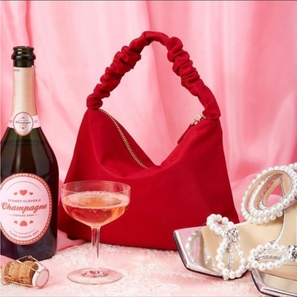 🆕 Stoney Clover Lane Ruby Red Nylon Classic Scrunch Handle Bag - Picture 12 of 14